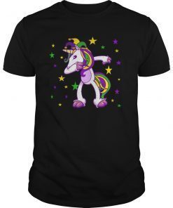 Mardi Gras Dabbing Unicorn T-Shirt