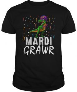 Mardi Gras Dinosaur T Rex Grawr Shirt