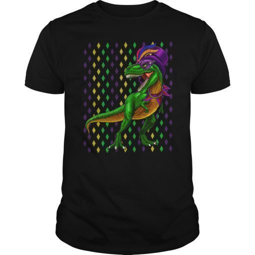 Mardi Gras Dinosaur T Rex Grawr Shirt