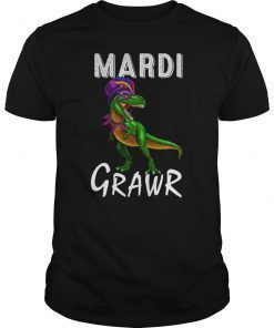 Mardi Gras Dinosaur T Rex Grawr Shirt