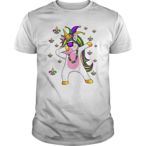Mardi Gras New Orleans Funny Dabbing Unicorn Dab T-Shirt