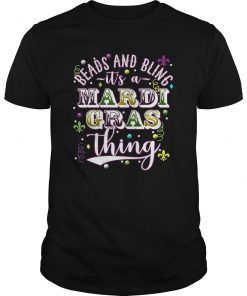 Mardi Gras Shirt Beads and Bling it's a Mardi Gras Thing Tee