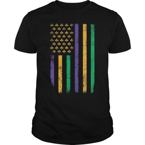 Mardi Gras Us Flag Shirt Gift For Celebration Party