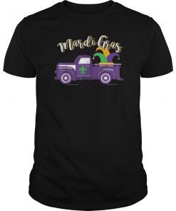 Mardi Gras purple truck with jester hat Madi Gras Tshirt