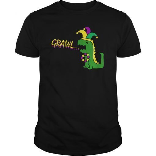 Mardi Grawr Mardi Gras T Rex Fat Tuesday Party Shirt