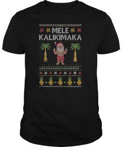 Mele Kalikimaka Merry Christmas Hawaiian Tiki T-Shirt