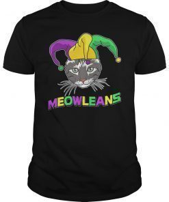 Meow Leans Meowleans Mardi Gras Party Kittie Cat Shirt