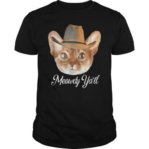 Meowdy ya'll Texas cowboy cat shirt