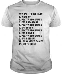 My Perfect Day Sleep Eat Play Video Games T-Shirt