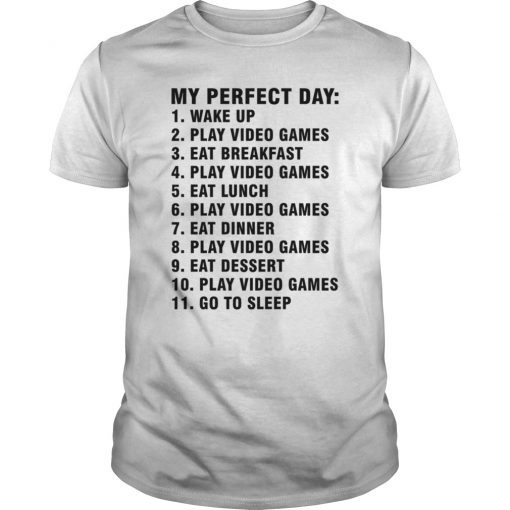 My Perfect Day Sleep Eat Play Video Games T-Shirt