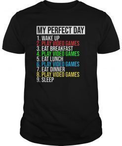 My Perfect Day Video Games T-shirt Funny Cool Gamer Tee Gift