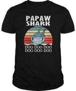 Papaw Shark T-Shirt Doo Doo Doo - Matching Family Gift Tee