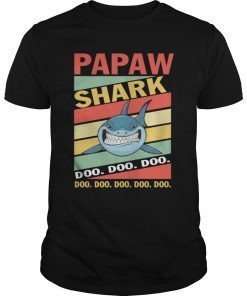 Papaw Shark T-Shirt Doo Doo Doo - Matching Family Gift Tee