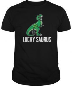 Patricks Day Irish Dinosaur T rex Luckysaurus Shirt