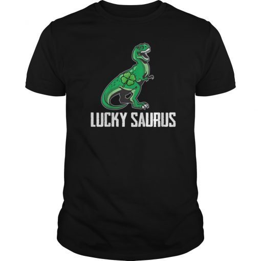 Patricks Day Irish Dinosaur T rex Luckysaurus Shirt