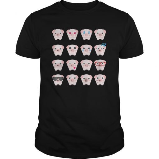 Pig Emoji T-Shirt pig lover gifts