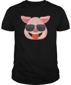 Pig Face Emoji Sunglasses Funny Chinese New Year 2019 Tee