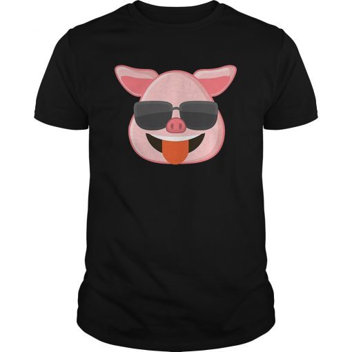 Pig Face Emoji Sunglasses Funny Chinese New Year 2019 Tee