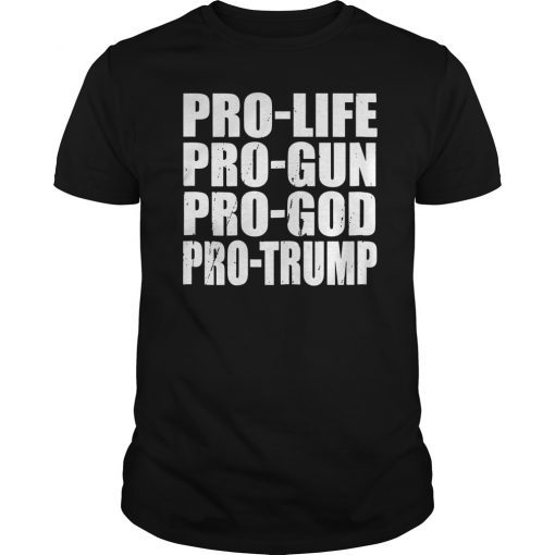 Pro Life Pro Gun Pro God Pro Trump 2nd Amendment Shirt