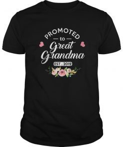 Promoted to Great Grandma Est 2019 New Grandma To Be Shirt