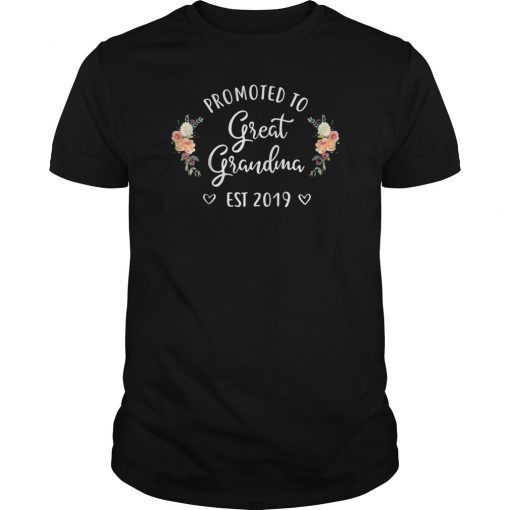 Promoted to Great Grandma Est 2019 T-Shirt