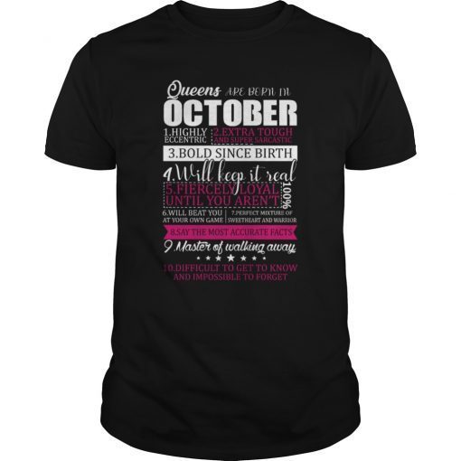 Queens October 1 Highly 2 Extra Tough And Eccentri Shirt