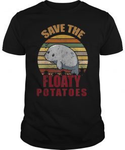 Save The Floaty Potatoes Retro Vintage Sunset Tee Shirt