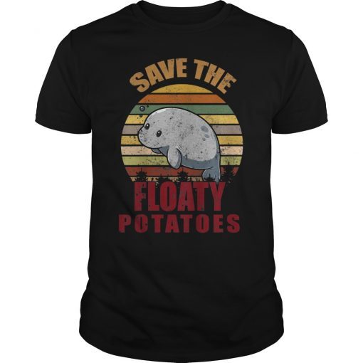 Save The Floaty Potatoes Retro Vintage Sunset Tee Shirt
