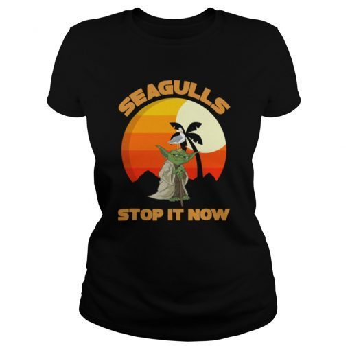 Seagulls Stop It Now Funny Retro T-shirt