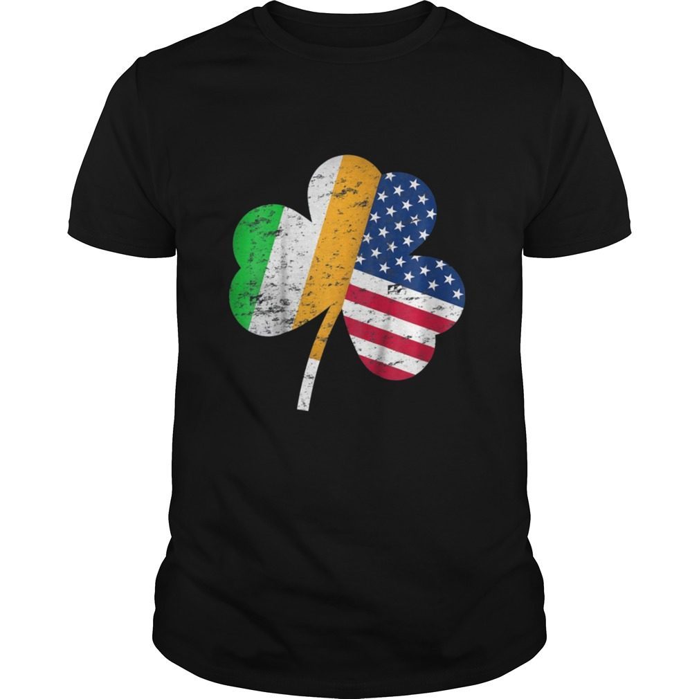Shamrock Shirt Ireland USA Irish American Flag Gift
