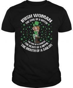 St Patricks Day Gift Irish Woman The Soul of A Witch Shirt