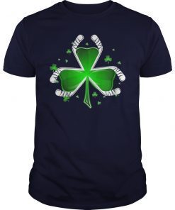 St Patrick's Hockey Shirt Gift Funny Hockey Shamrock