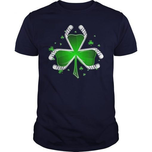 St Patrick's Hockey Shirt Gift Funny Hockey Shamrock