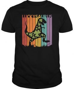 St. Patrick Day Dinosaur T-rex Tshirt Luckysaurus Day Gift