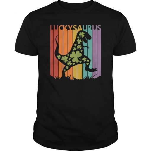 St. Patrick Day Dinosaur T-rex Tshirt Luckysaurus Day Gift