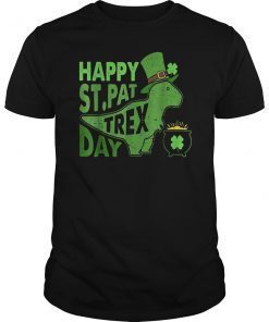 St. Patrick Day Dinosaur Tshirt Happy St. Pat T-rex Day Gift