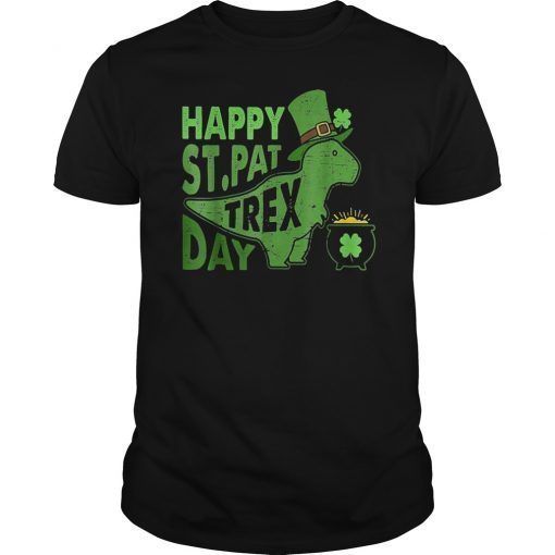 St. Patrick Day Dinosaur Tshirt Happy St. Pat T-rex Day Gift