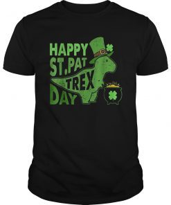 St. Patrick Day Dinosaur Tshirt Happy St. Pat T-rex Day Gift