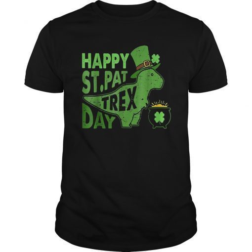 St. Patrick Day Dinosaur Tshirt Happy St. Pat T-rex Day Gift