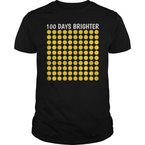 Sun Smiley Emoji 100 Days Of School Shirt