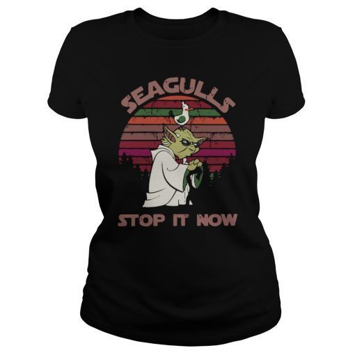 Sunset retro style Seagulls stop it now Shirt