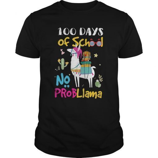 Teacher Prob Llama Lover 100 Days Of School T-Shirts