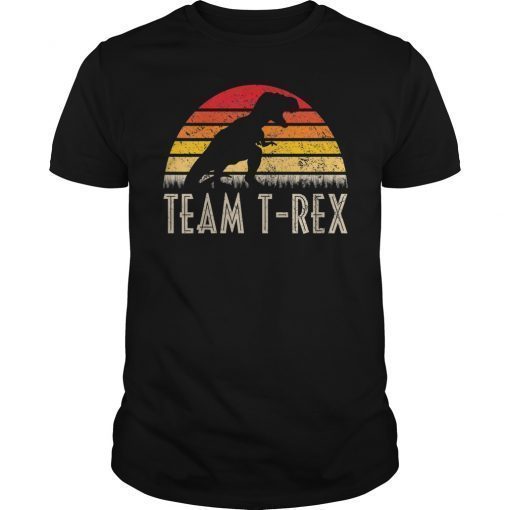 Team T Rex Sunset Retro Vintage Dinosaur Shirt