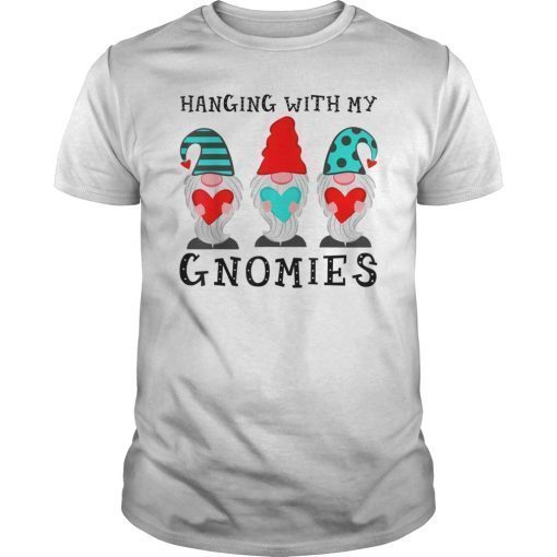 Three Gnomes Holding Hearts Tee Shirt