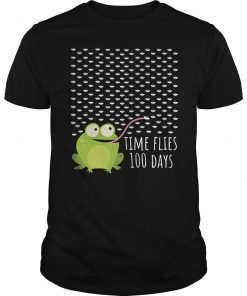 Time Flies 100 Days Frog Fly Shirt