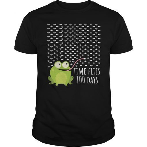 Time Flies 100 Days Frog Fly Shirt