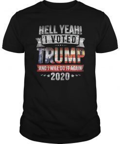 Trump 2020 Shirt I Voted Trump Flag MAGA T Shirt