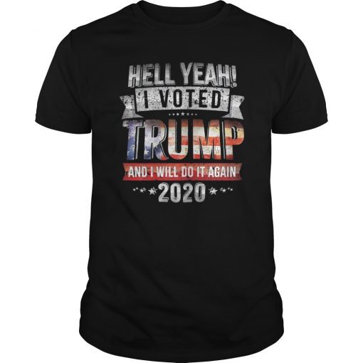 Trump 2020 Shirt I Voted Trump Flag MAGA T Shirt