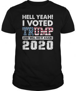 Trump 2020 Shirt I Voted Trump Flag Tee MAGA Shirt