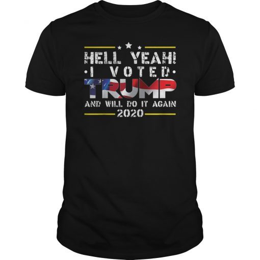 Trump 2020 Shirt I Voted Trump Flag Tee MAGA Shirt